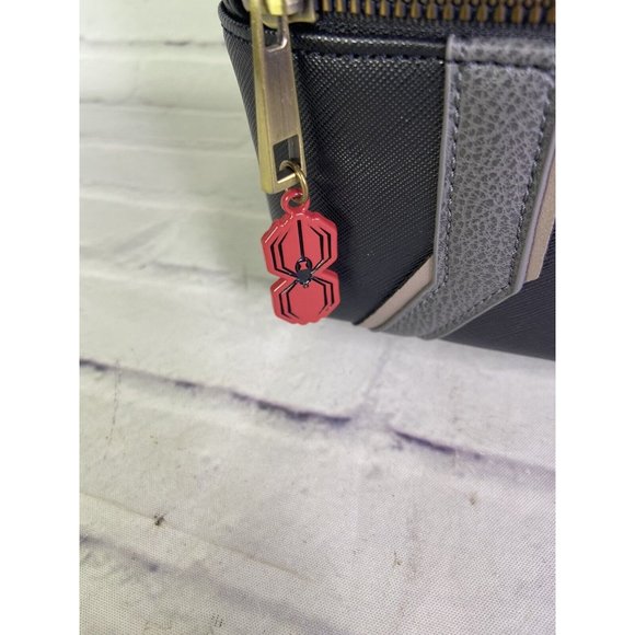 Marvel Black Widow Mini Backpack Bag Faux Leather With Charm Black Gray NEW main image 5